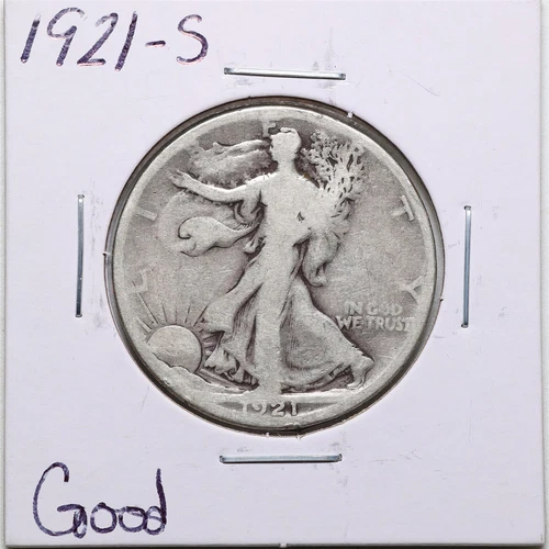 1921-S 50C Walking Liberty Half Dollar in Good Condition #5117