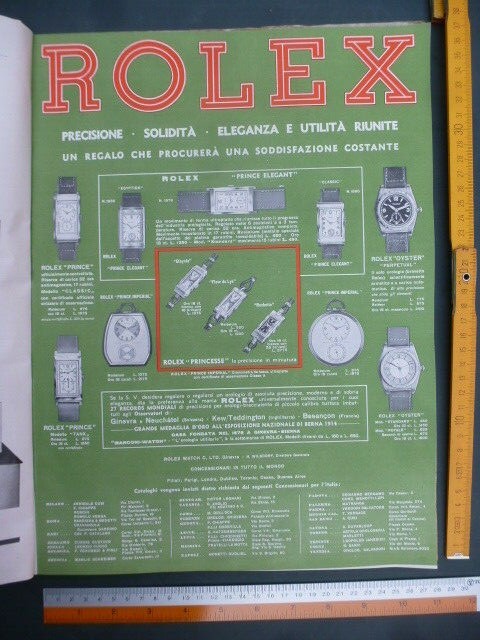 Pubblicità Rolex Orologio 1934 "Prince Elegant"