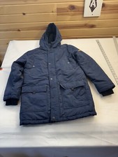 Michael Kors Faux Fur Hooded Long Sleeve Winter Jacket Sz 14/16 Girls Navy