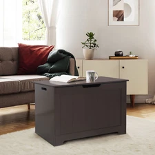 Wooden Toy Box Entryway Storage Chest Bench w/2 Safety Hinge Organizer Furniture