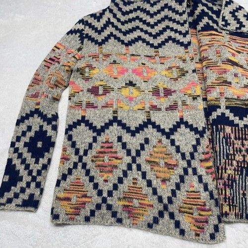 Southwestern Aztec Cardigan Sweater S/M Open Front Soft Boho Tribal Mittoshop - Picture 4 of 11