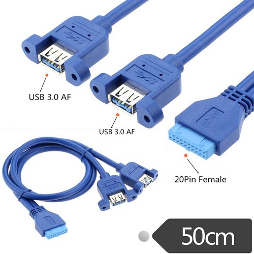 20 Pin to USB 3.0 A Female 2 Port Panel Mount Extension Motherboard Header Cable - 第 8/8 張圖片