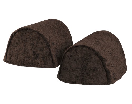 Crushed Velvet Round Arm Caps Soft Chenille Sofa Antimacassar Furniture Cover - Picture 5 of 35