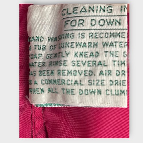 Gilet imbottito vintage LL Bean Down donna taglia media rosa piuma d'oca caldo - Foto 7 di 13