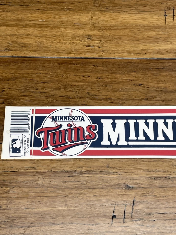 Vintage Minnesota Twins Bumper Sticker Official MLB Baseball 1990’s USA 11” JD - Image 4 of 4