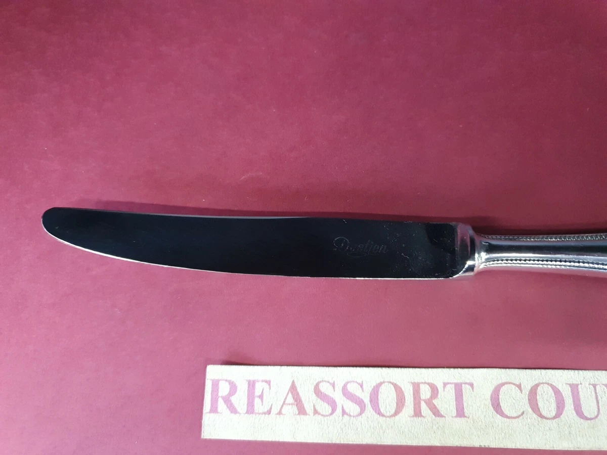 COUTEAU TABLE MODÈLE PERLES 25.5CM DEETJEN BEL ETAT MÉTAL ARGENTÉ ;