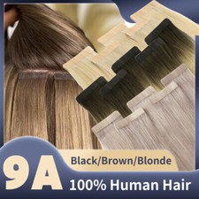 CLEARANCE Remy Tape In Real Human Hair Extensions Invisible Skin Weft 20"22"24"