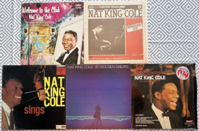 5 x Nat King Cole Vinyl LPs, 12'' Album Records, 1963-1987, VG+ to Mint condition