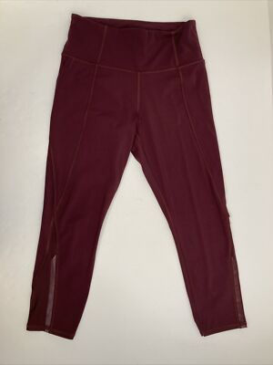 Athleta Lightening Capri Cropped Yoga Legging, Size Small Eggplant Mesh