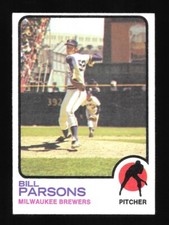 1973 Topps Milwaukee Brewers Baseball Card #231 Bill Parsons - EX-MT