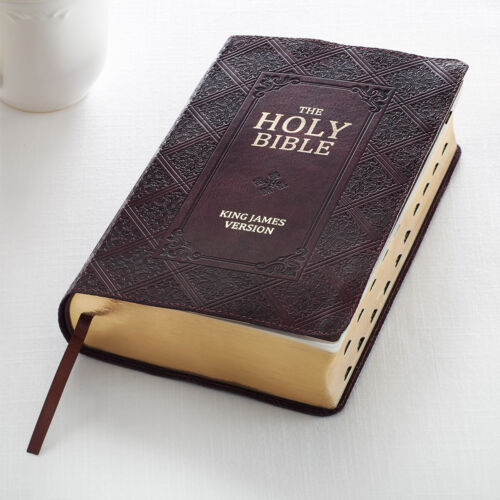 KJV Holy Bible King James version Dark Brown Thumb indexed Giant Print BRAND NEW - 第 1/8 張圖片