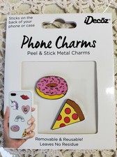 iDecoz Phone Charms Peel  Stick Metal Charms Donut Pizza NEW