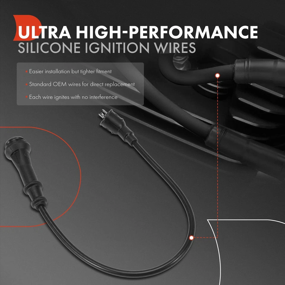 Комплект из 5 комплектов проводов свечей зажигания для Nissan Sentra 1982-1988 Pulsar NX 1,6 л 1,5 л - Изображение 3 из 4