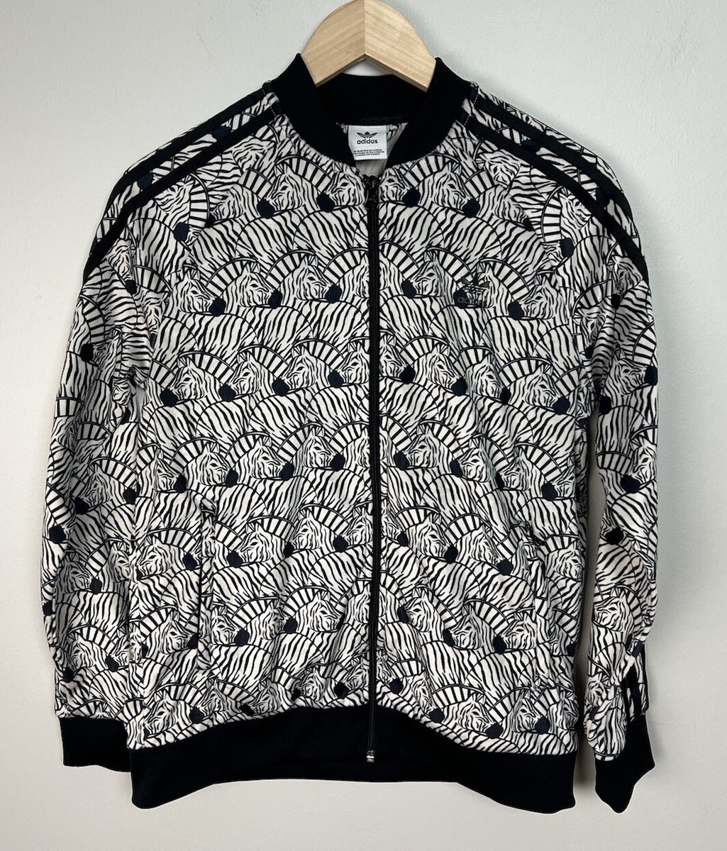 Adidas Zebra Animal Print Jogger Track Jacket Full Zip Size Adidas Zebra Animal Print Jogger Track Jacket Full Zip Size