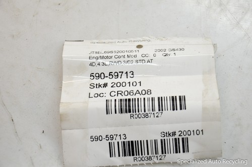 2002 Lexus GS430 Engine Control Unit ECU #89666-30260 Module - Picture 5 of 5