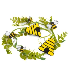 5 Foot Bumble Bee and Bee Hive with Artificial Greenery Garland