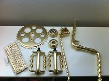 Gold Twisted Crank Package 6- Items for 26" Lowrider Cruiser Bikes New