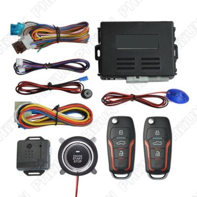 Universal Car Keyless Entry Engine Start Alarm System Push Start Stop Button Set