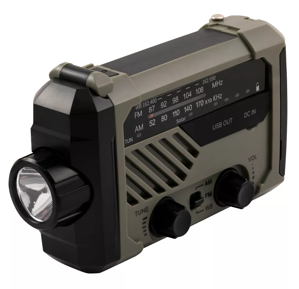 Kurbelradio Batteriefreies Solar- & Dynamo-Koffer-Radio mit LED-Lampe Notfall - Bild 4 von 4