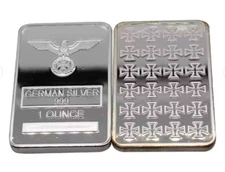 Eagle Iron Cross - 1oz German Silver Bar - Alloy