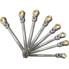 WORKPRO 8mm-19mm Flex-Head Ratcheting Combination Wrench 72-Teeth 12Point Metric