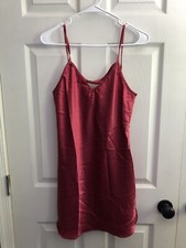 VTG Intimate Moods Nightgown Sleepwear Slip Dress Lingerie Sz S Red Satin