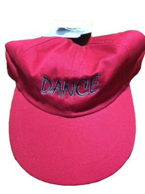 Youth Girls Teen DANCE Red  Baseball Cap  Hole for Pony Tail One Size Adjustable