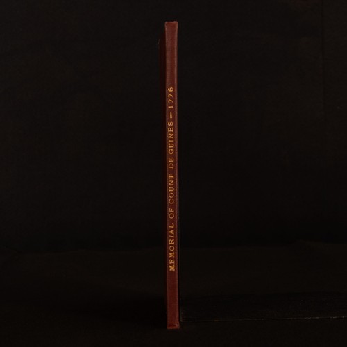 1776 Mémorial du Comte vente en gros de Guines très rare traduit de Paris copie