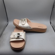 Dr Scholls Island Icon Sandals Women's 8M Gold Buckle Slide A91