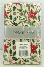 Holiday Christmas Table Runner 14" x 108" Cotton Washable Printed Kitchen TF