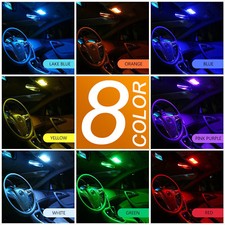 A1 2x Rgb 8-color Led Panel Light 24-smd 5050 Interior Dome Map Universal Bulbs