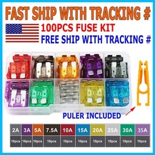 100pcs Car Automotive Medium Standard Fuses Auto Blade Fuse Assortment Kit APM