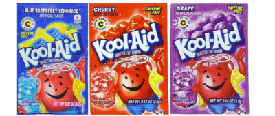 Kool-Aid Soft Drink Mix Variety Pack Raspberry Lemonade Cherry Grape 12 Ct