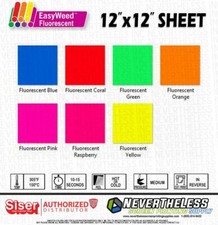 SISER Fluorescent HTV - Heat Transfer Vinyl - 12"x12" - Heat Press Vinyl - SALE 
