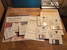 Vintage Microsoft Works Version 2.0 Software 3.5" 4 Disk Set