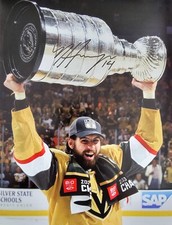 NICOLAS HAGUE HARD SIGNED STANLEY CUP CHAMPIONSHIP GAME 8.5 X 11 PHOTO 