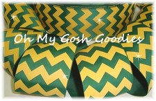 2 1/4 FOREST GOLD TWINKLE GLITTER CHEVRON GROSGRAIN RIBBON 4 CHEER FOOTBALL BOW