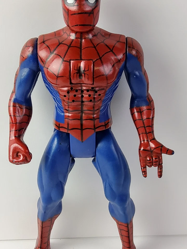 Figura de acción de colección 1998 Electronic Talking Spider-Man 1998 Toy Biz 8" FUNCIONA Foto 3 de 4