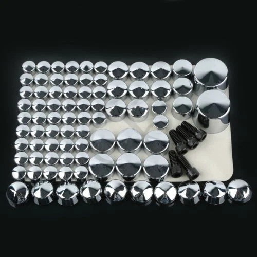 Kit de cubierta de tapa de perno cromado 81 piezas apto para Harley Davidson Softail doble cámara Foto 2 de 2