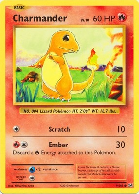 Charmander - 9/108 - Common (Lp) XY Evolutions - Fire Pokémon