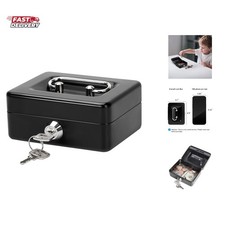 X-Small Cash Box with Lock - Money Saving Box for Cash Coins, Small Lock Box ...