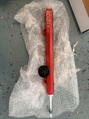 #ad ACUiTY K Series Satin Red Fuel Rail For Honda amp; Acura W Fuel Pressure Gauge $199.99