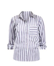 NWT LOFT Striped Button Down Shirt Red Blue White Size XS