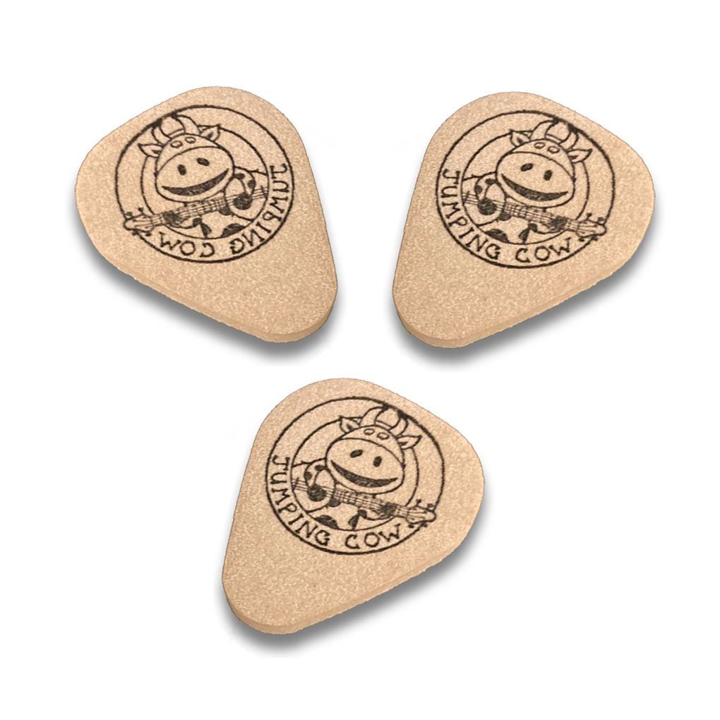 3 SYNTHETIC FELT PICKS PLECTRUMS FOR UKULELE & BANJO - JUMPING COW - WARM SOUND