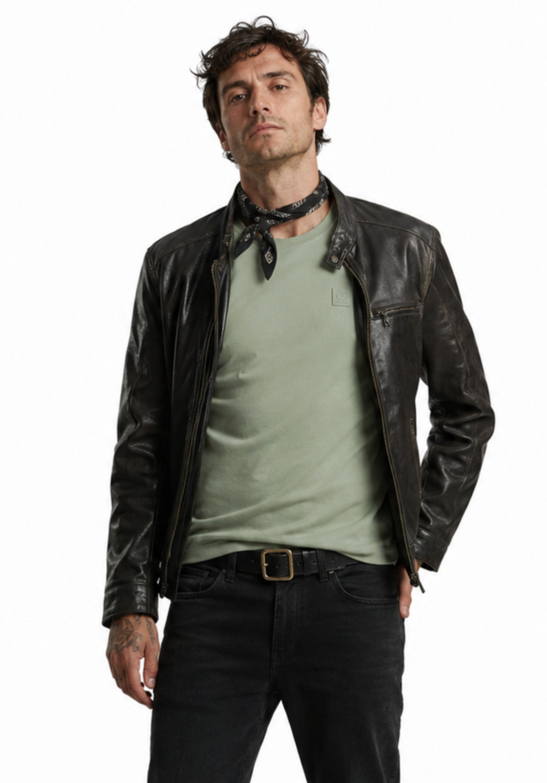 Belstaff London Steel Regular Long Sleeve T-Shirt Mercerised Cotton Black L
