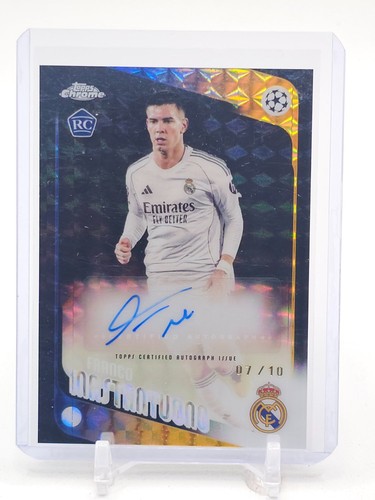 FRANCO MASTANTUONO 2025-26 TOPPS CHROME UEFA BLACK GEO ROOKIE RC AUTO /10 Q5332