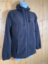 Columbia Women's Heavyweight Fleece Jacket Full Zip Hooded Black Full Zip Size S