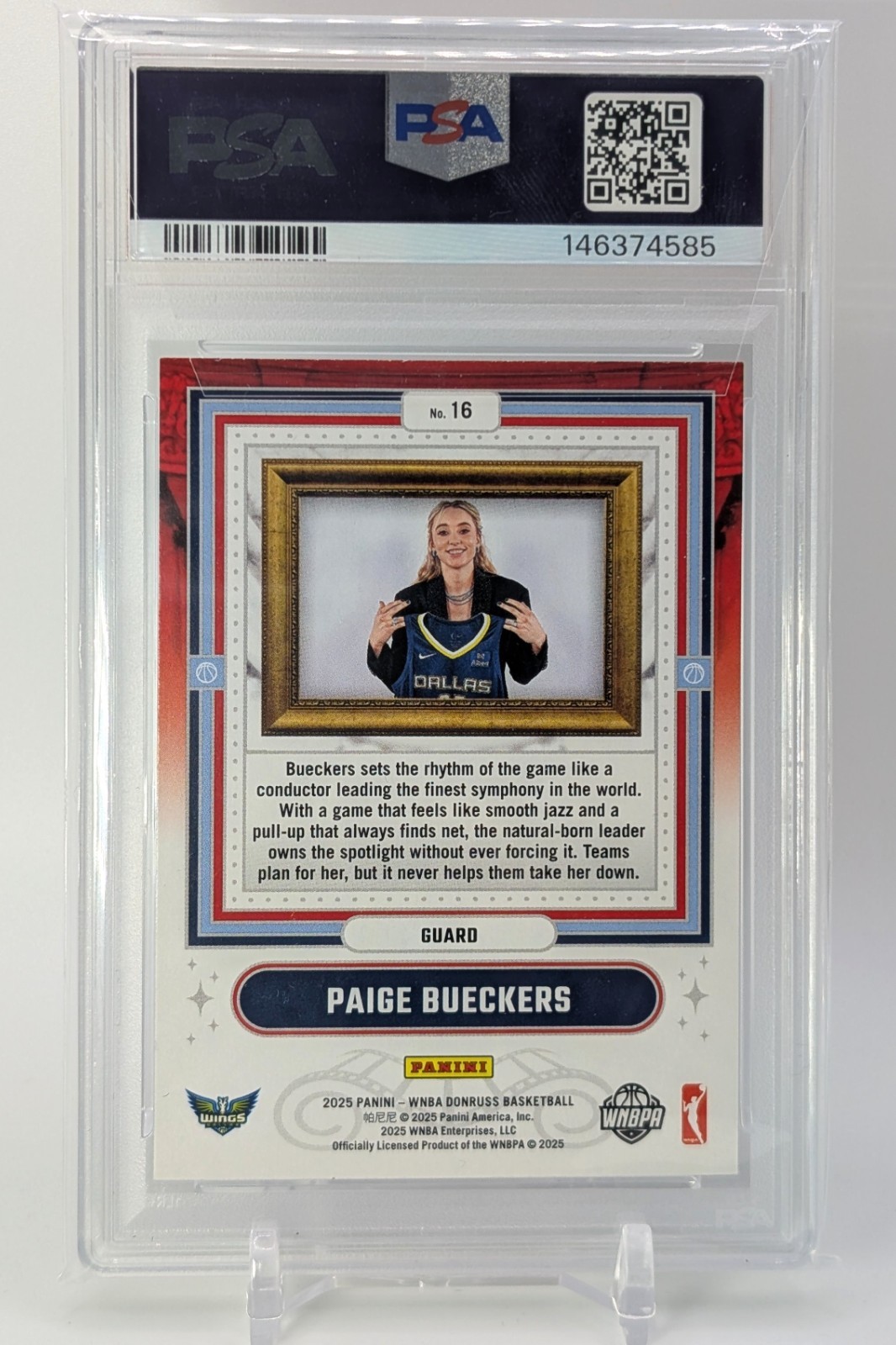 2025 Panini Donruss WNBA Paige Bueckers Rookie Franchise Features #16🔥PSA 10 view 2