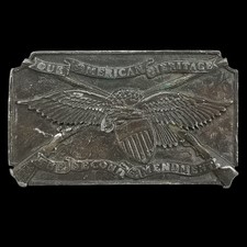 Bergamot Brass Works Second Amendment Belt Buckle Our American Heritage Eagle 76