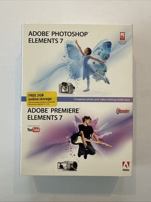 Adobe Photoshop Elements 7 & Premiere Elements 7 + Key 2 Discs